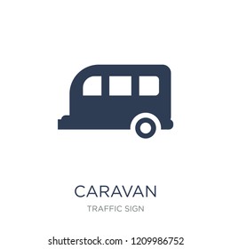 Caravan sign icon. Trendy flat vector Caravan sign icon on white background from traffic sign collection, vector illustration can be use for web and mobile, eps10
