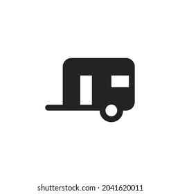 Caravan Silhouette Icon On White Background Stock Vector (Royalty Free ...
