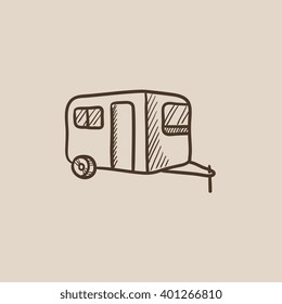 Caravan sketch icon.