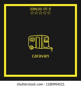 caravan sketch vector icon
