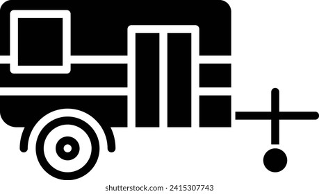 caravan solid and glyph vector illustration