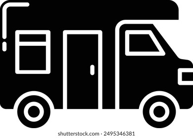 Caravan solid glyph vector illustration