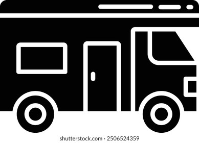 Caravan solid glyph vector illustration