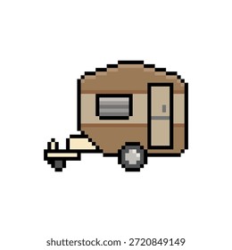 Caravana trailer camper pixel art