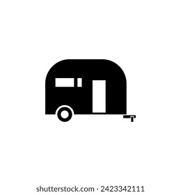 Caravan Trailer Home flat vector icon. Simple solid symbol isolated on white background