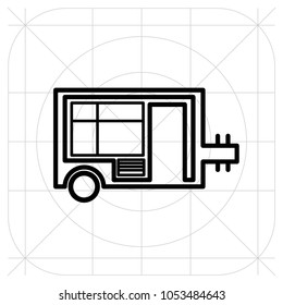 Caravan trailer home icon vector, filled flat sign, solid pictogram isolated on white background. Icon guideline