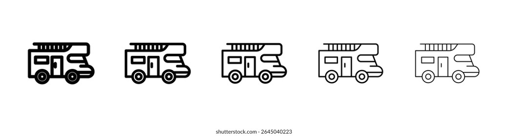 Conceito de sinal plano preenchido ícone de trailer de caravana para web design.