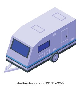 Caravan Trailer Icon Isometric Vector. 