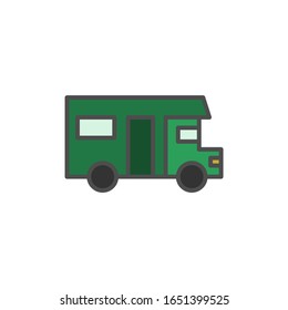 Caravan Trailer Symbol einfache flache Vektorillustration Logo Vorlage. eps10