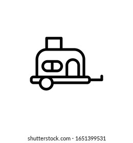 Caravan trailer icon simple flat vector illustration logo template. eps10