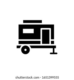 Caravan Trailer Symbol einfache flache Vektorillustration Logo Vorlage. eps10