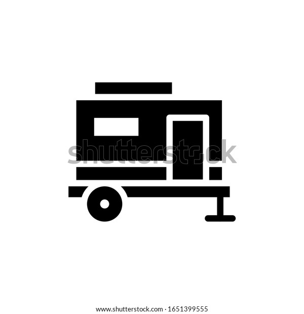 Caravan trailer icon simple flat vector\
illustration logo template.\
eps10