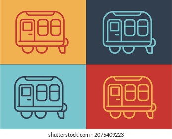 Caravan Trailer Logo Template, Simple Flat Icon of travel,caravan,trailer