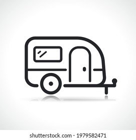 caravan trailer thin line icon