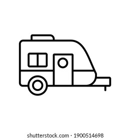 Caravan Trailer transportation vehicle line icon