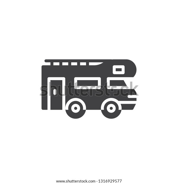 Caravan\
trailer vector icon. filled flat sign for mobile concept and web\
design. Camping car, Campervan simple glyph icon. Symbol, logo\
illustration. Pixel perfect vector\
graphics