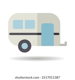 Ícone isolado do vetor do trailer da caravana. Sinal de acampamento. Símbolo gráfico para site de viagens e turismo e design de aplicativos, logotipo, aplicativo, UI