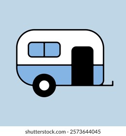 Caravan trailer vector isolated icon. Camping sign. Graph symbol for travel and tourism web site and apps design, logo, app, UI