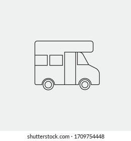 caravan travel car vector icon camping and tour