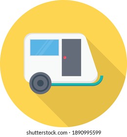 caravan vector colour flat icon