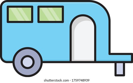 icono de color plano vectorial de caravana 