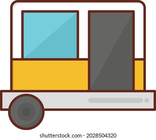 caravan vector flat color icon