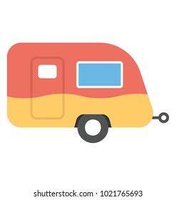 
Caravan vector icon in flat design 
