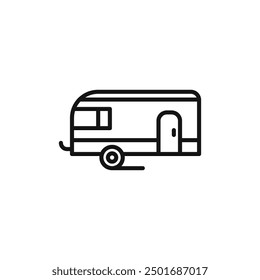 caravan vector icon isolated on white background