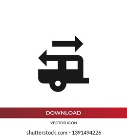 Caravan vector icon in modern design style for web site and mobile app