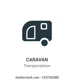 Caravan vector icon on white background. Flat vector caravan icon symbol sign from modern transportation collection for mobile concept and web apps design.