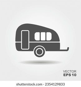 Caravan vector icon with shadow, trailer symbol. Modern, simple flat vector illustration for web site or mobile app.