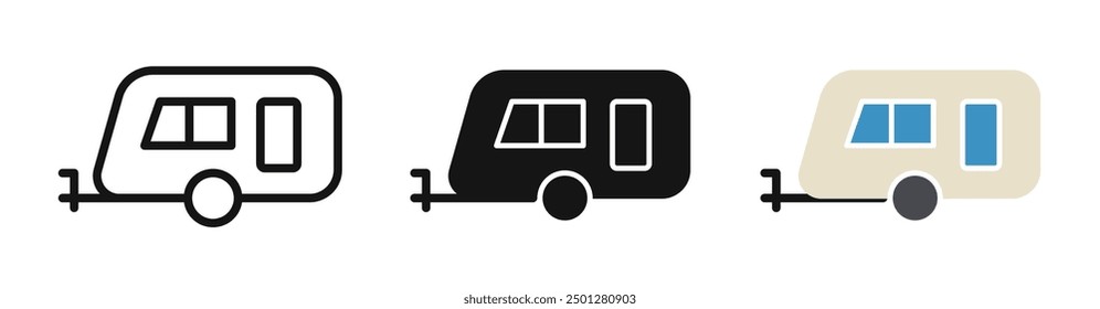 caravan vector iconicon vector collection in outlined and solid style