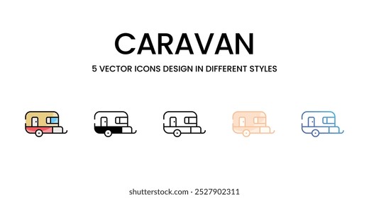 Ícones de vetor de caravana definir ilustração de estoque