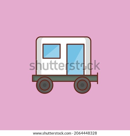 caravan Vector illustration on a transparent background. Premium quality symbols. Vector Line Flat color  icon for concept and graphic design.