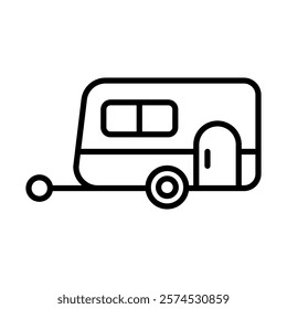 Caravan Vector Line Icon Design