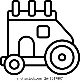 Design de ícone de linha de vetor de caravana