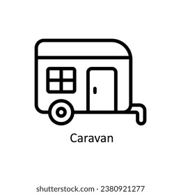 Caravan  vector  outline Design illustration. Symbol on White background EPS 10 File 