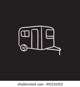 Caravan vector sketch icon isolated on background. Hand drawn Caravan icon. Caravan sketch icon for infographic, website or app.