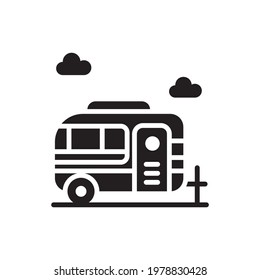 Caravan vector Solid  icon style illustration. EPS 10 File