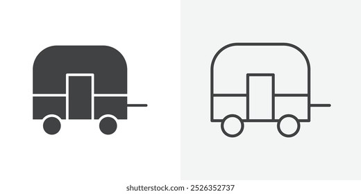 Caravan wheels icon flat and simple set design