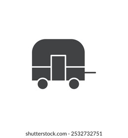 Caravan wheels icon flat and simple set design