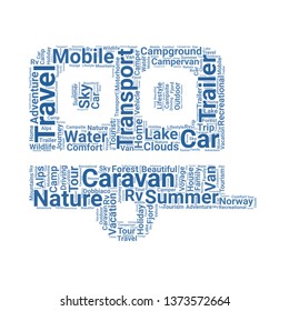 caravan word cloud. tag cloud about caravan