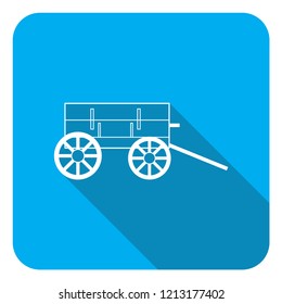 caravan,carriot,carriage, wagon icon with long shadow 