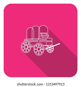 caravan,carriot,carriage, wagon icon with long shadow