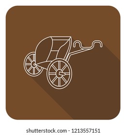 caravan,carriot,carriage, wagon icon with long shadow