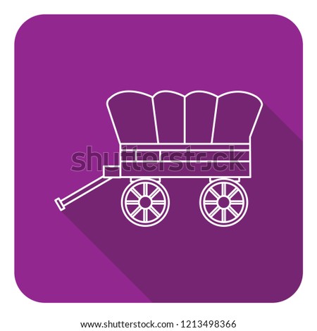 caravan,carriot,carriage, wagon icon with long shadow