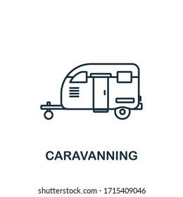Caravanning icon. Simple line element Caravanning symbol for templates, web design and infographics