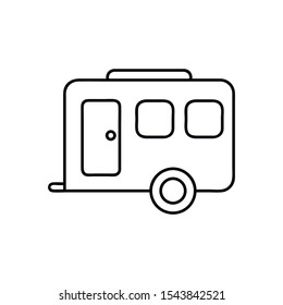 Caravans flat icon. Single high quality outline symbol of recreation for web design or mobile app. Thin line signs of caravans for design logo, visit card, etc.