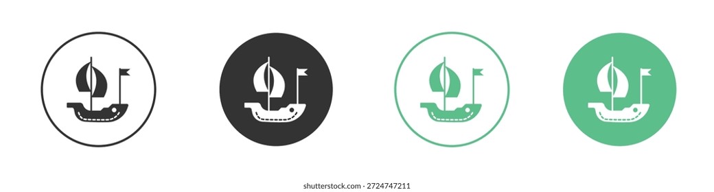 Caravel icon pictograms. Vector eps 10