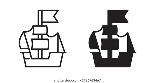 Conjunto de íconos de carabela. paquete de elementos de Web de logotipo mínimo.